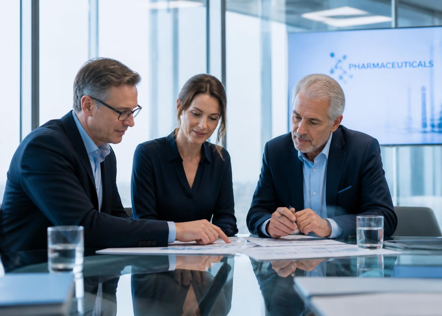 Al Razi Group management reviewing partnership plans